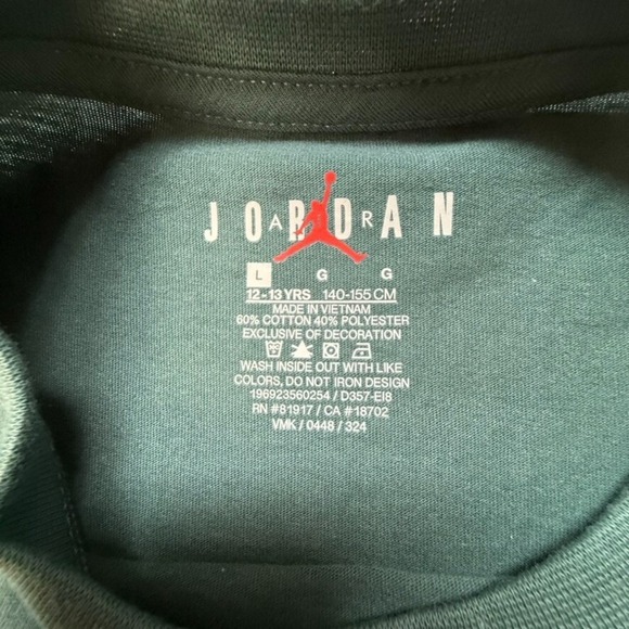 Jordan Nike Girls' Flight Jumpman T-Shirt NWT - Size L - Oxidized Green - Picture 5 of 7